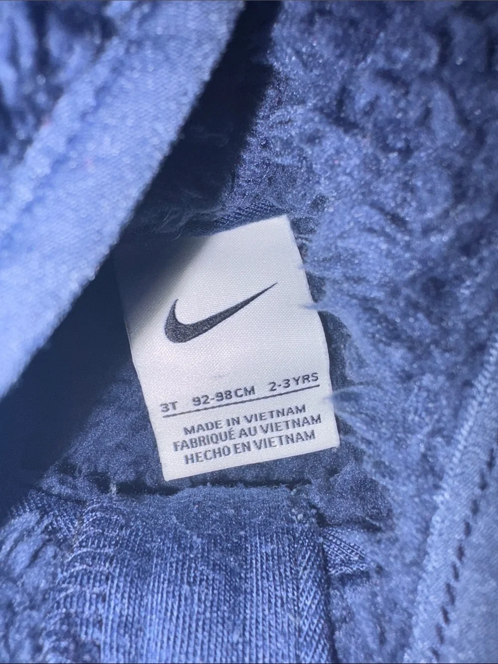 Nike Kids Sherpa Hooded Zip Jackets in Brown and Navy